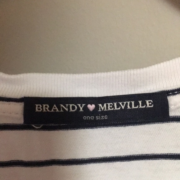 Brandy Melville black and white striped shirt. - Picture 2 of 2